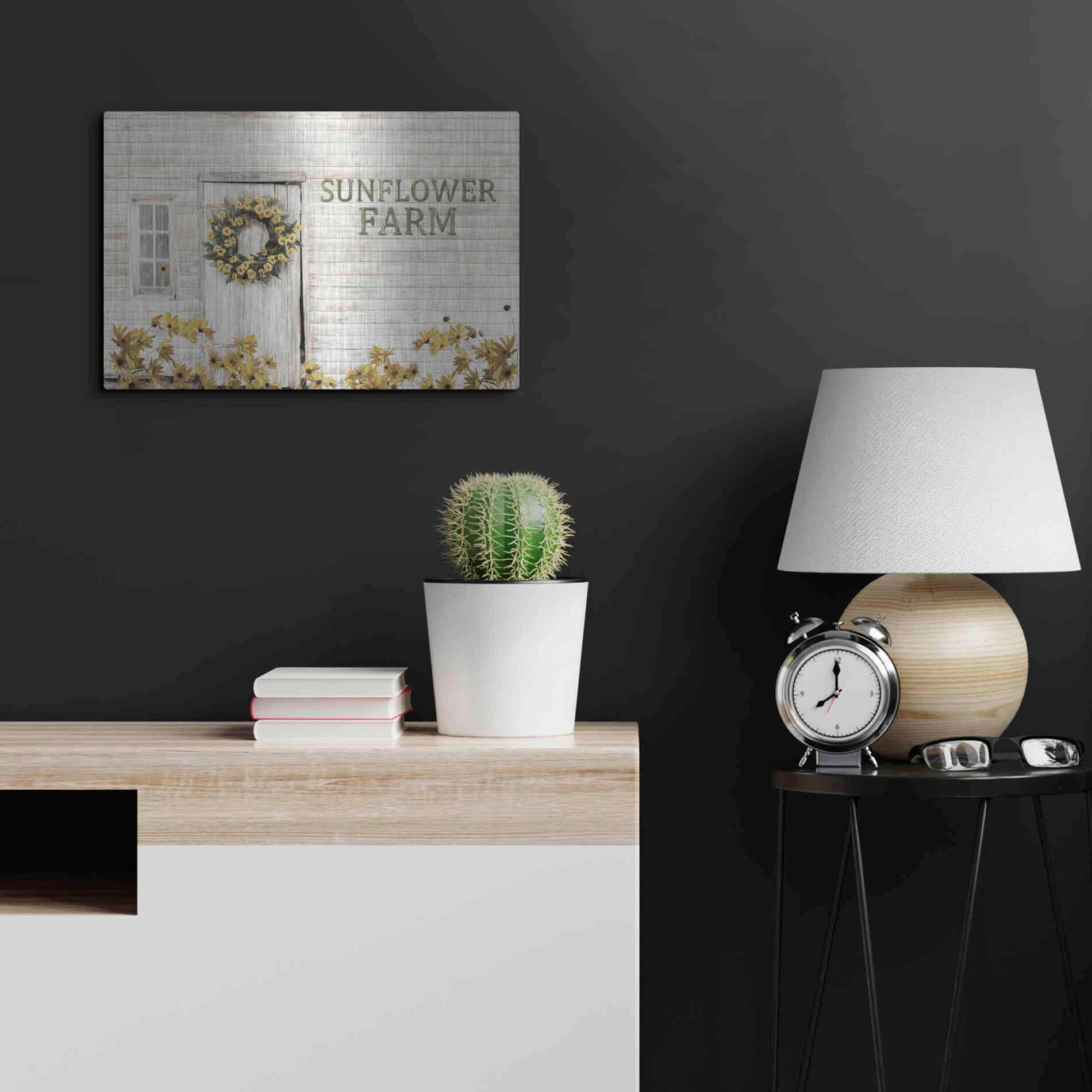 Luxe Metal Art 'Sunflower Farm' by Lori Deiter, Metal Wall Art,24x16