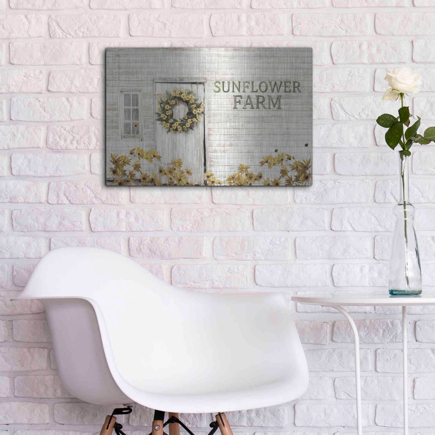 Luxe Metal Art 'Sunflower Farm' by Lori Deiter, Metal Wall Art,24x16