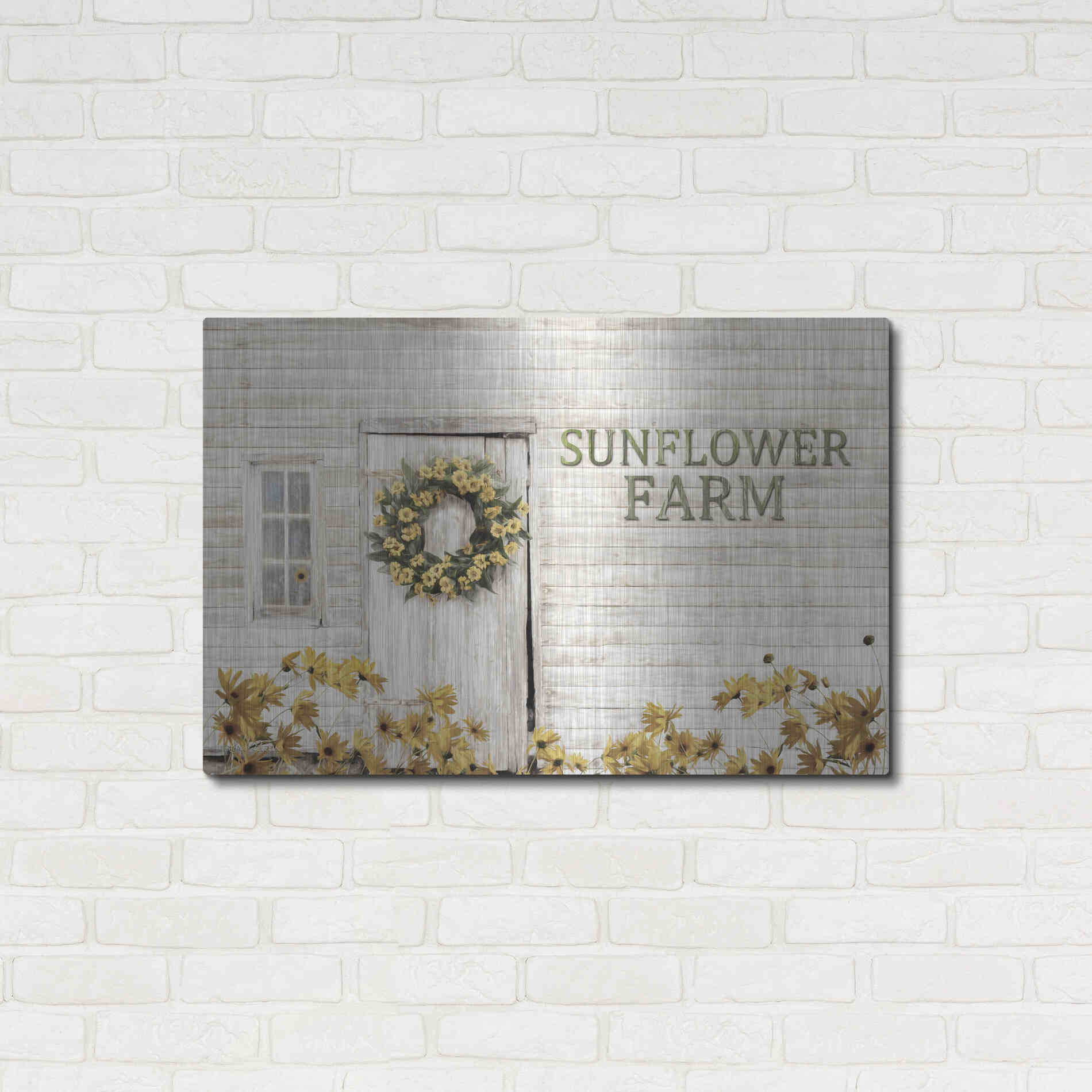 Luxe Metal Art 'Sunflower Farm' by Lori Deiter, Metal Wall Art,36x24