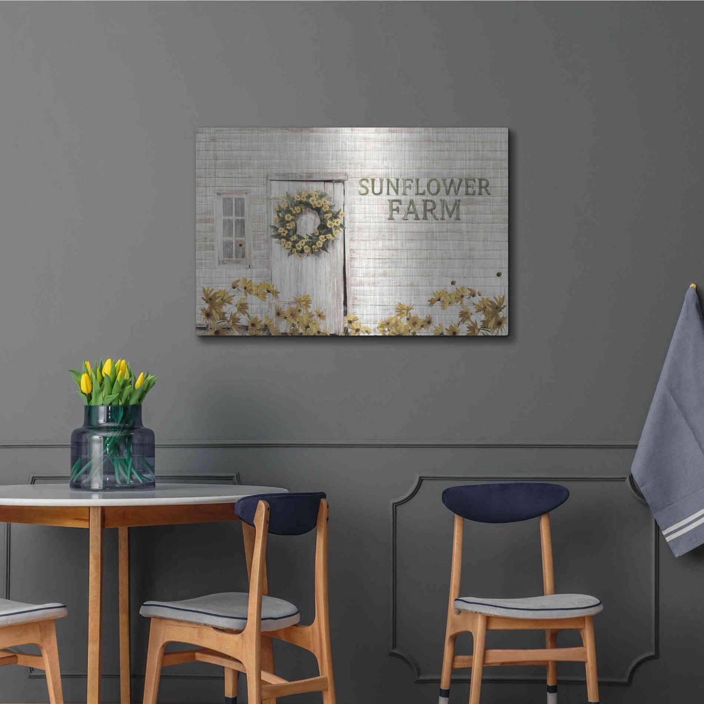 Luxe Metal Art 'Sunflower Farm' by Lori Deiter, Metal Wall Art,36x24
