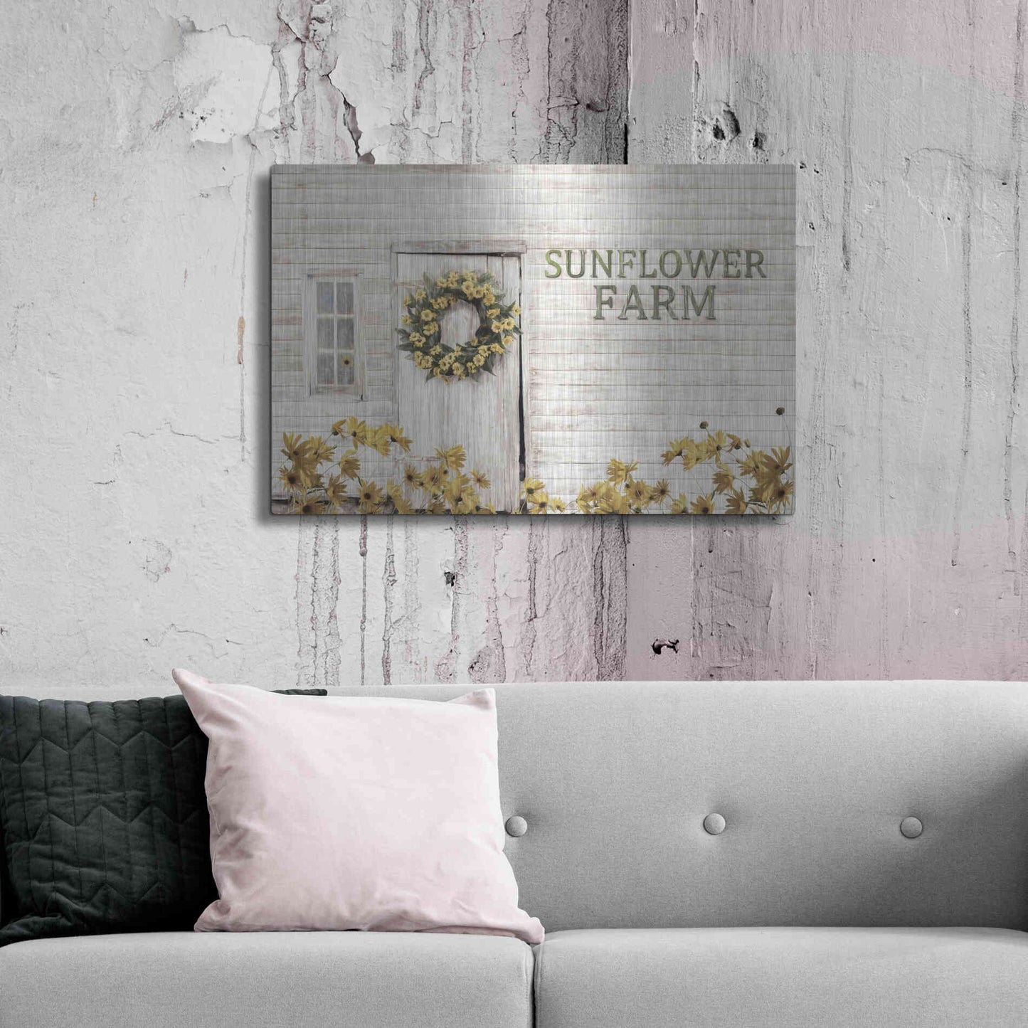 Luxe Metal Art 'Sunflower Farm' by Lori Deiter, Metal Wall Art,36x24