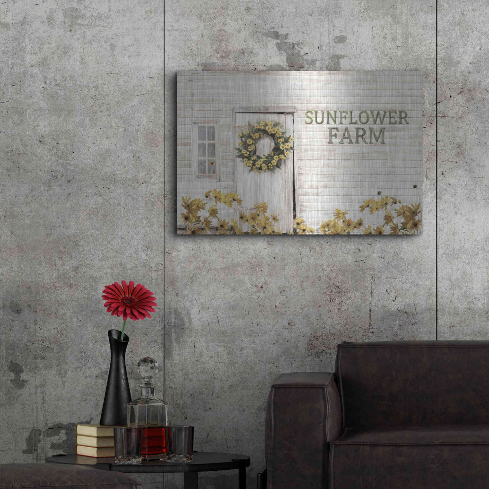 Luxe Metal Art 'Sunflower Farm' by Lori Deiter, Metal Wall Art,36x24