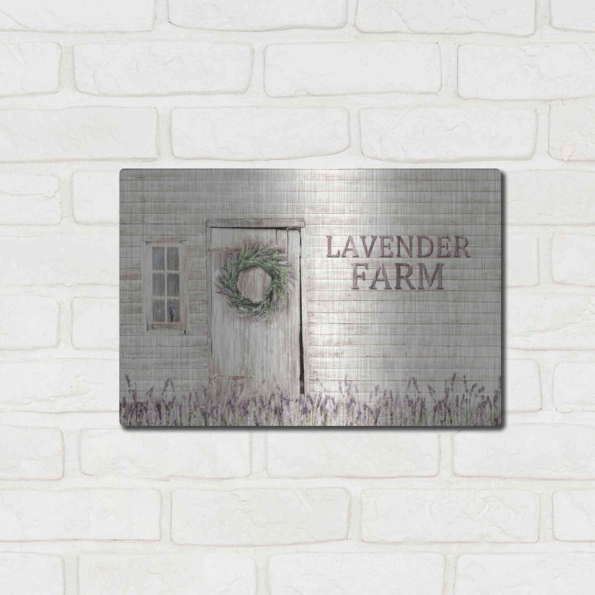 Luxe Metal Art 'Lavender Farm' by Lori Deiter, Metal Wall Art,16x12