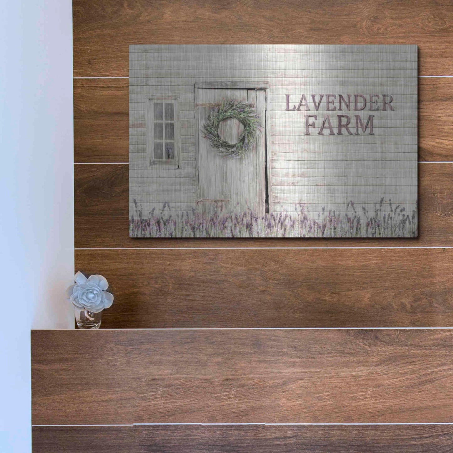 Luxe Metal Art 'Lavender Farm' by Lori Deiter, Metal Wall Art,16x12
