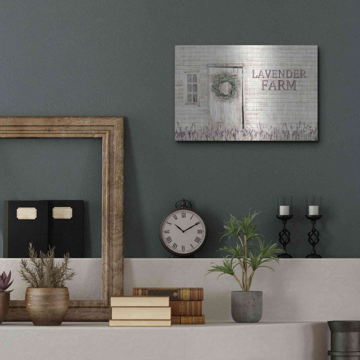 Luxe Metal Art 'Lavender Farm' by Lori Deiter, Metal Wall Art,16x12