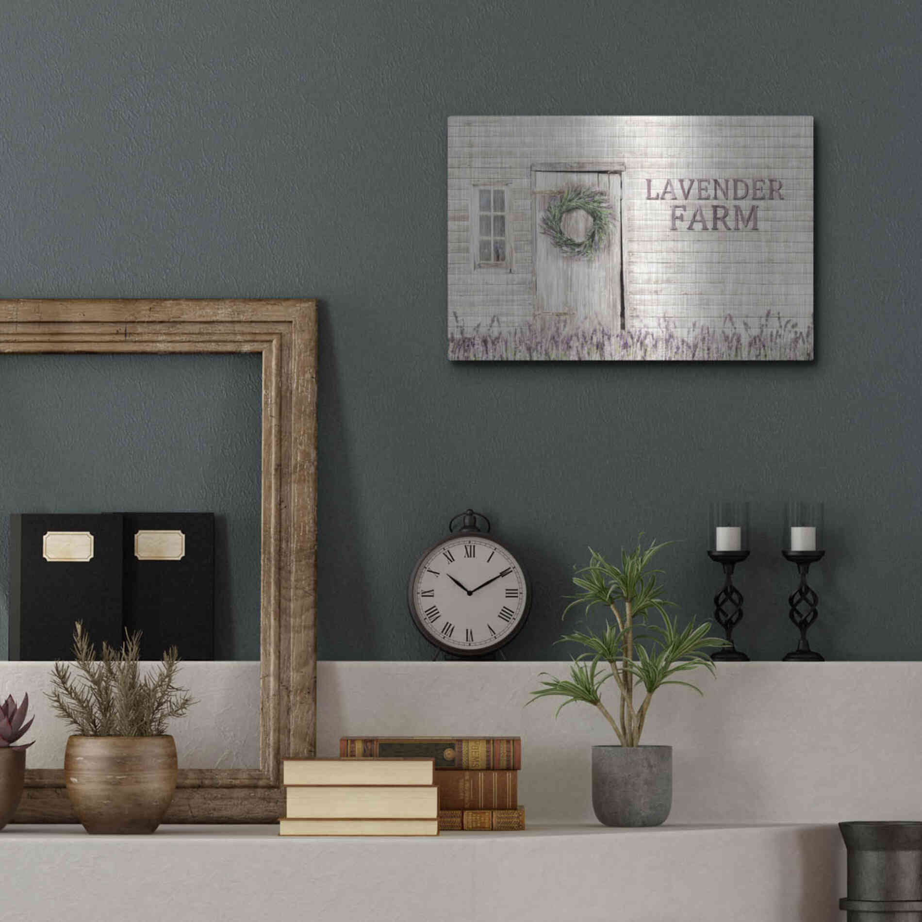 Luxe Metal Art 'Lavender Farm' by Lori Deiter, Metal Wall Art,16x12