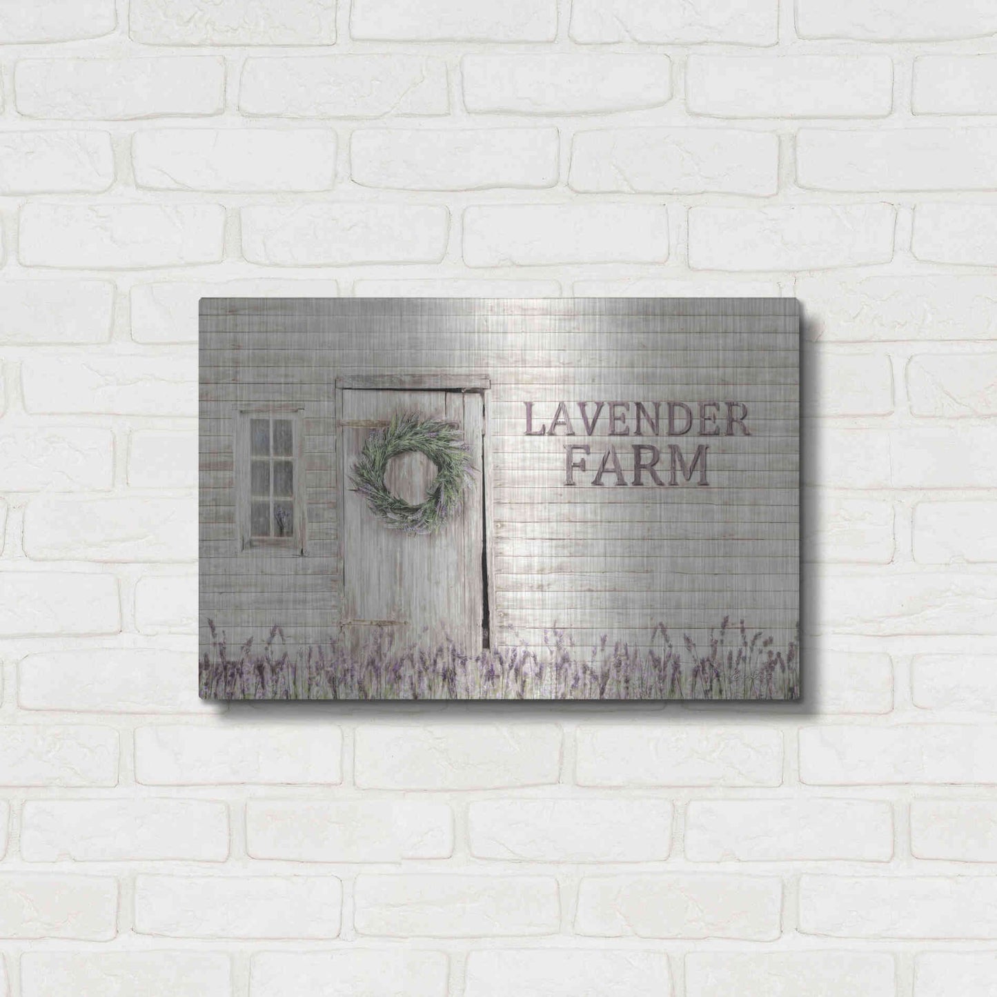 Luxe Metal Art 'Lavender Farm' by Lori Deiter, Metal Wall Art,24x16