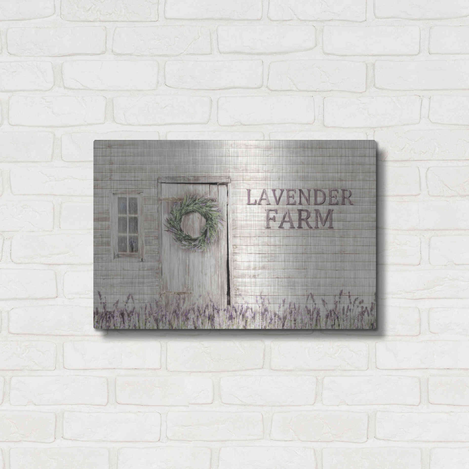 Luxe Metal Art 'Lavender Farm' by Lori Deiter, Metal Wall Art,24x16