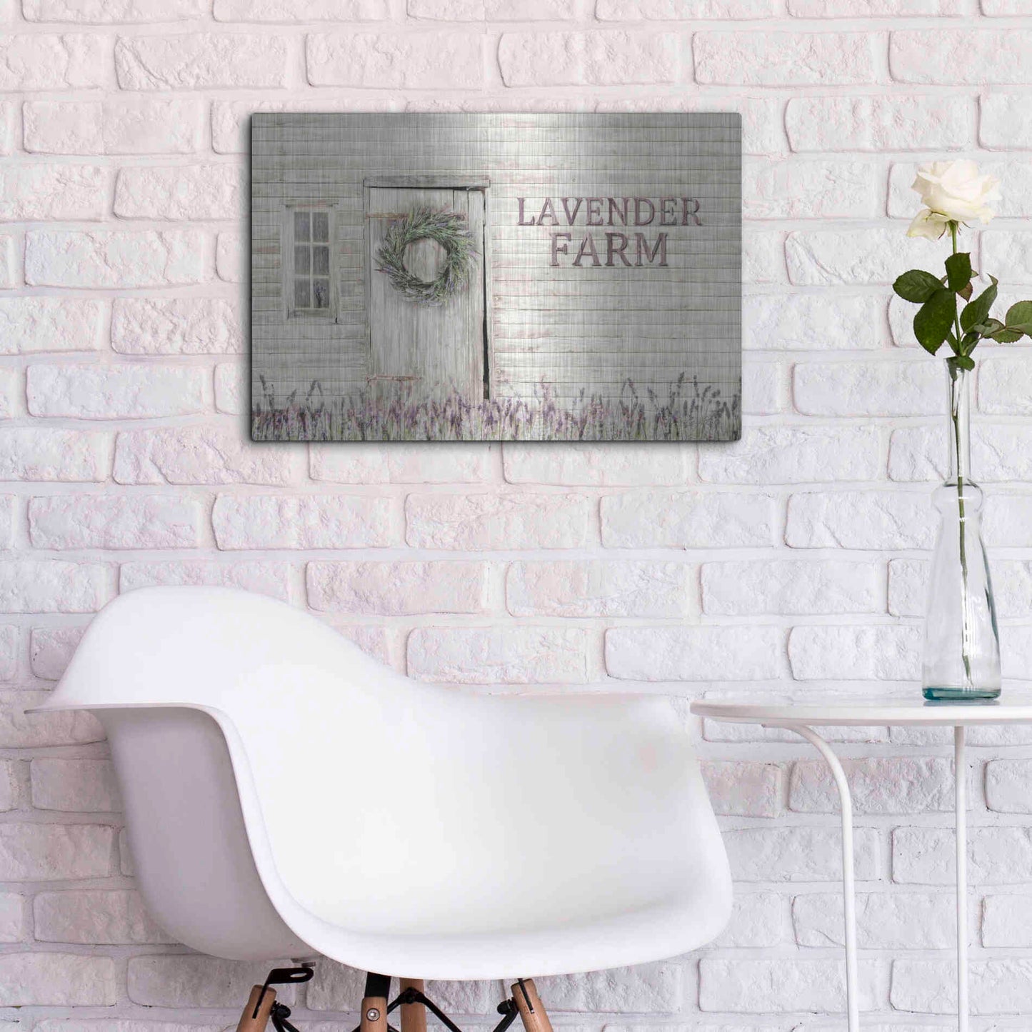 Luxe Metal Art 'Lavender Farm' by Lori Deiter, Metal Wall Art,24x16