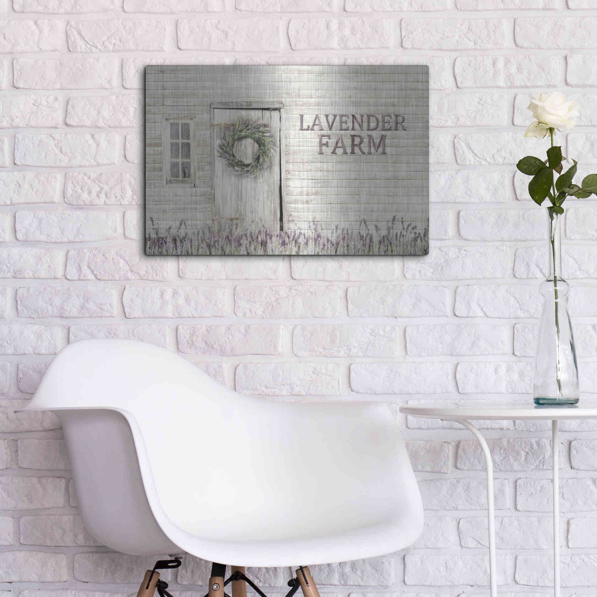 Luxe Metal Art 'Lavender Farm' by Lori Deiter, Metal Wall Art,24x16