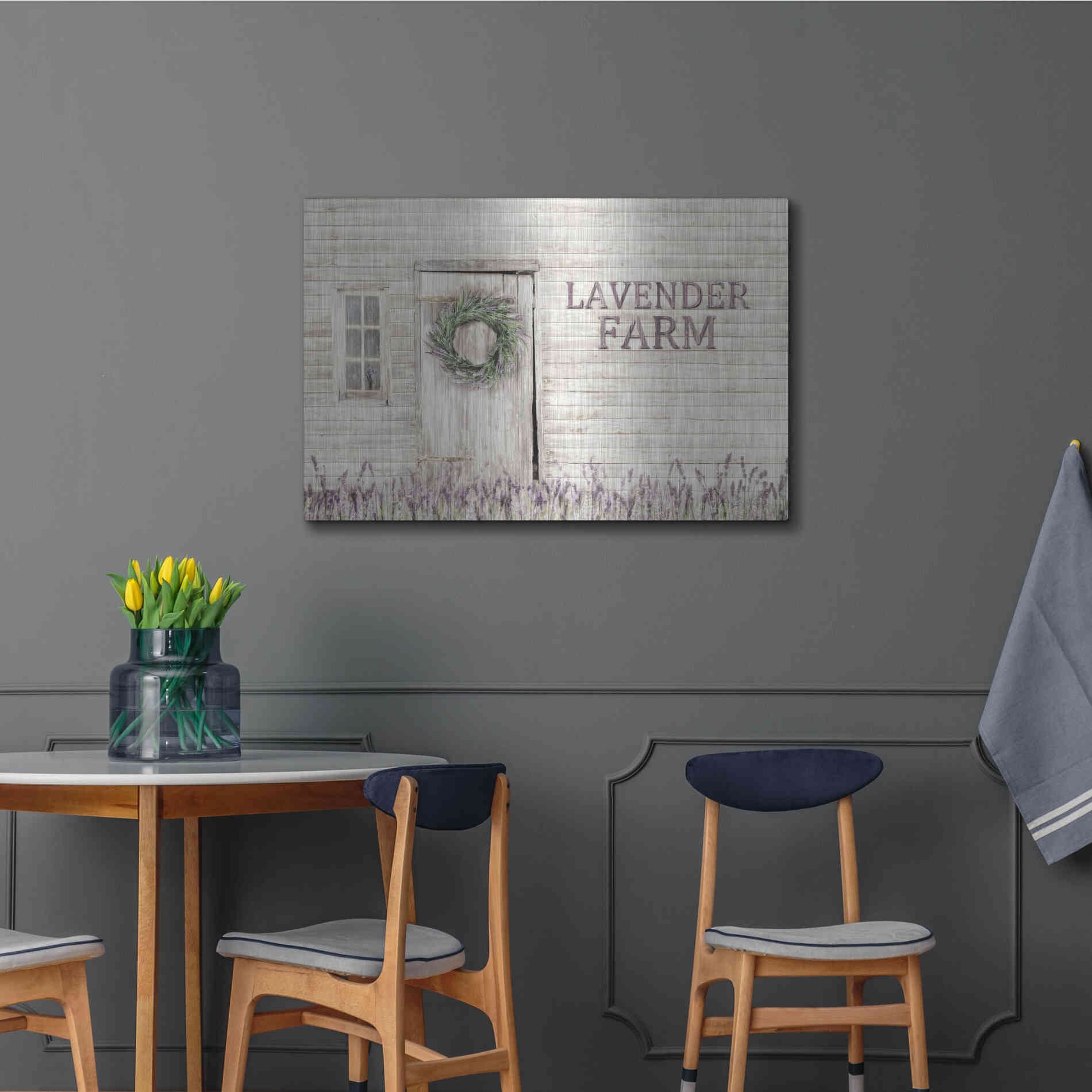 Luxe Metal Art 'Lavender Farm' by Lori Deiter, Metal Wall Art,36x24
