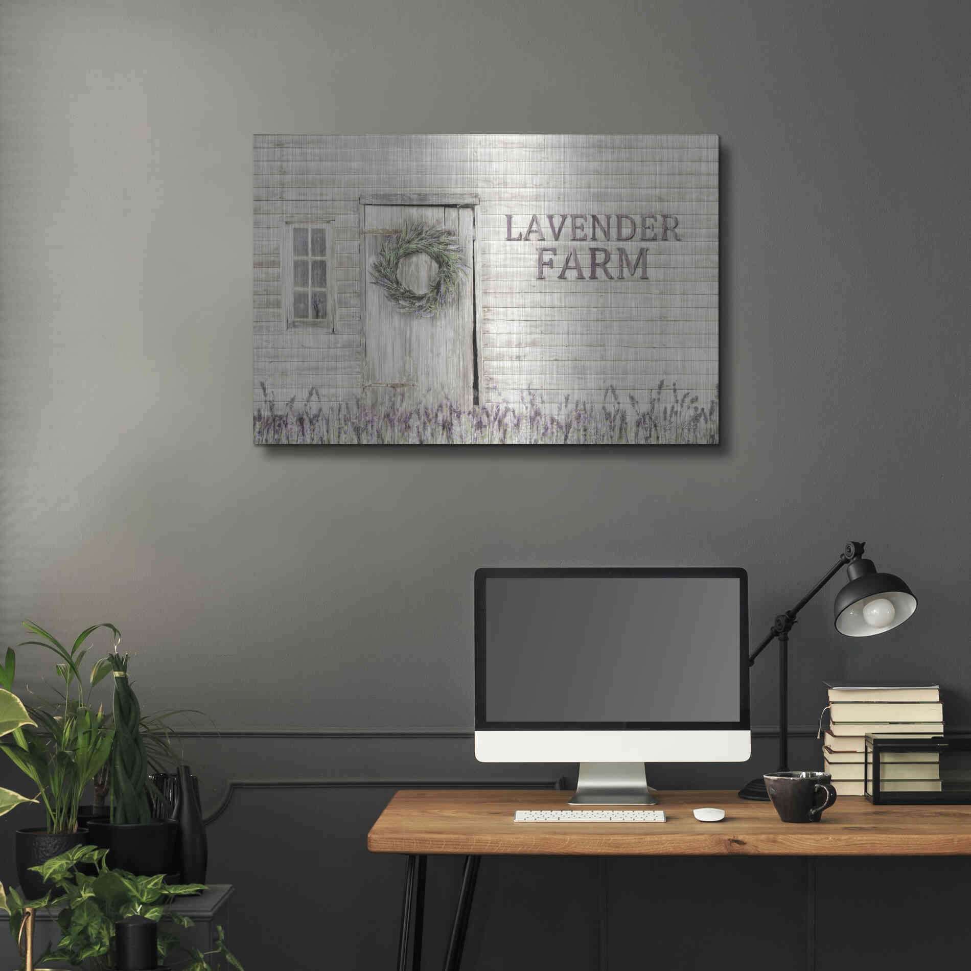 Luxe Metal Art 'Lavender Farm' by Lori Deiter, Metal Wall Art,36x24