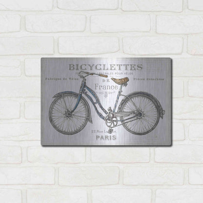 Luxe Metal Art 'Bicycles II' by Daphne Brissonet, Metal Wall Art,16x12