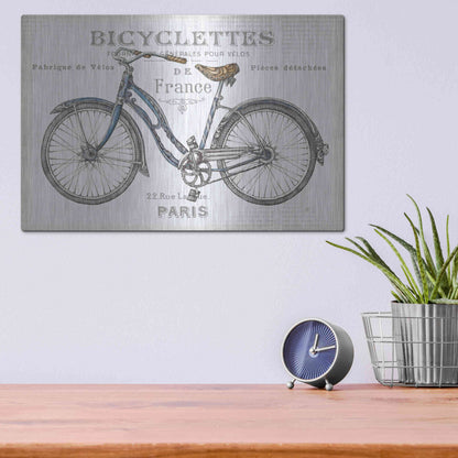 Luxe Metal Art 'Bicycles II' by Daphne Brissonet, Metal Wall Art,16x12