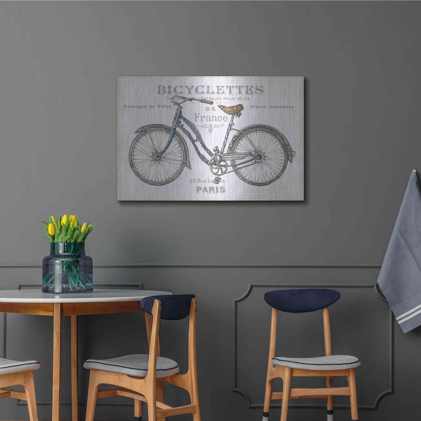 Luxe Metal Art 'Bicycles II' by Daphne Brissonet, Metal Wall Art,36x24