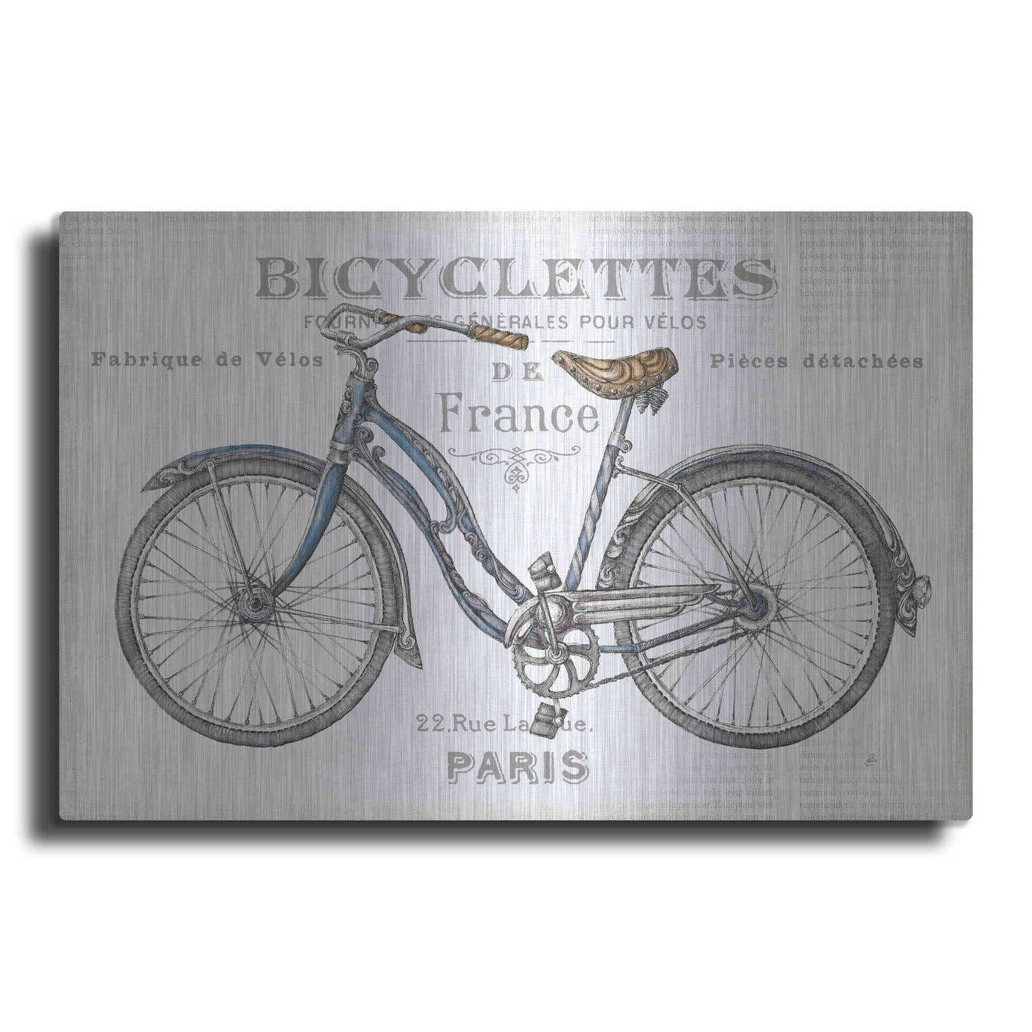 Luxe Metal Art 'Bicycles II' by Daphne Brissonet, Metal Wall Art