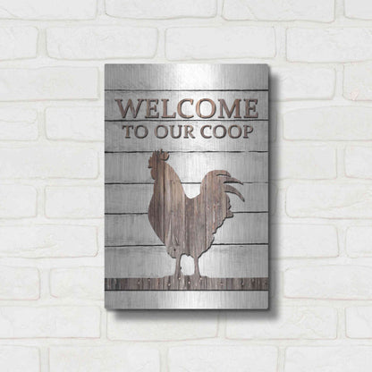 Luxe Metal Art 'Welcome to Our Coop' by Lori Deiter, Metal Wall Art,12x16