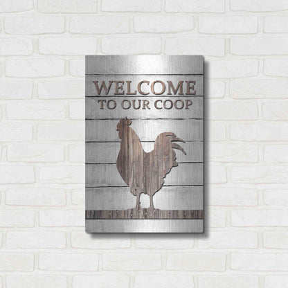 Luxe Metal Art 'Welcome to Our Coop' by Lori Deiter, Metal Wall Art,16x24