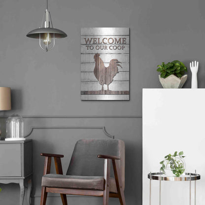 Luxe Metal Art 'Welcome to Our Coop' by Lori Deiter, Metal Wall Art,16x24
