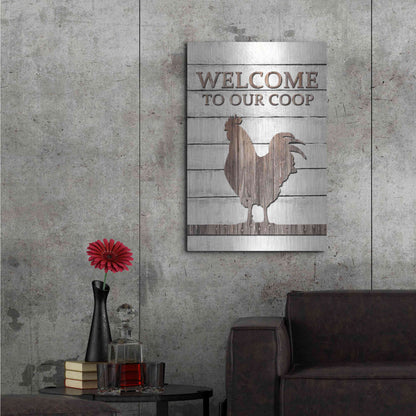 Luxe Metal Art 'Welcome to Our Coop' by Lori Deiter, Metal Wall Art,24x36