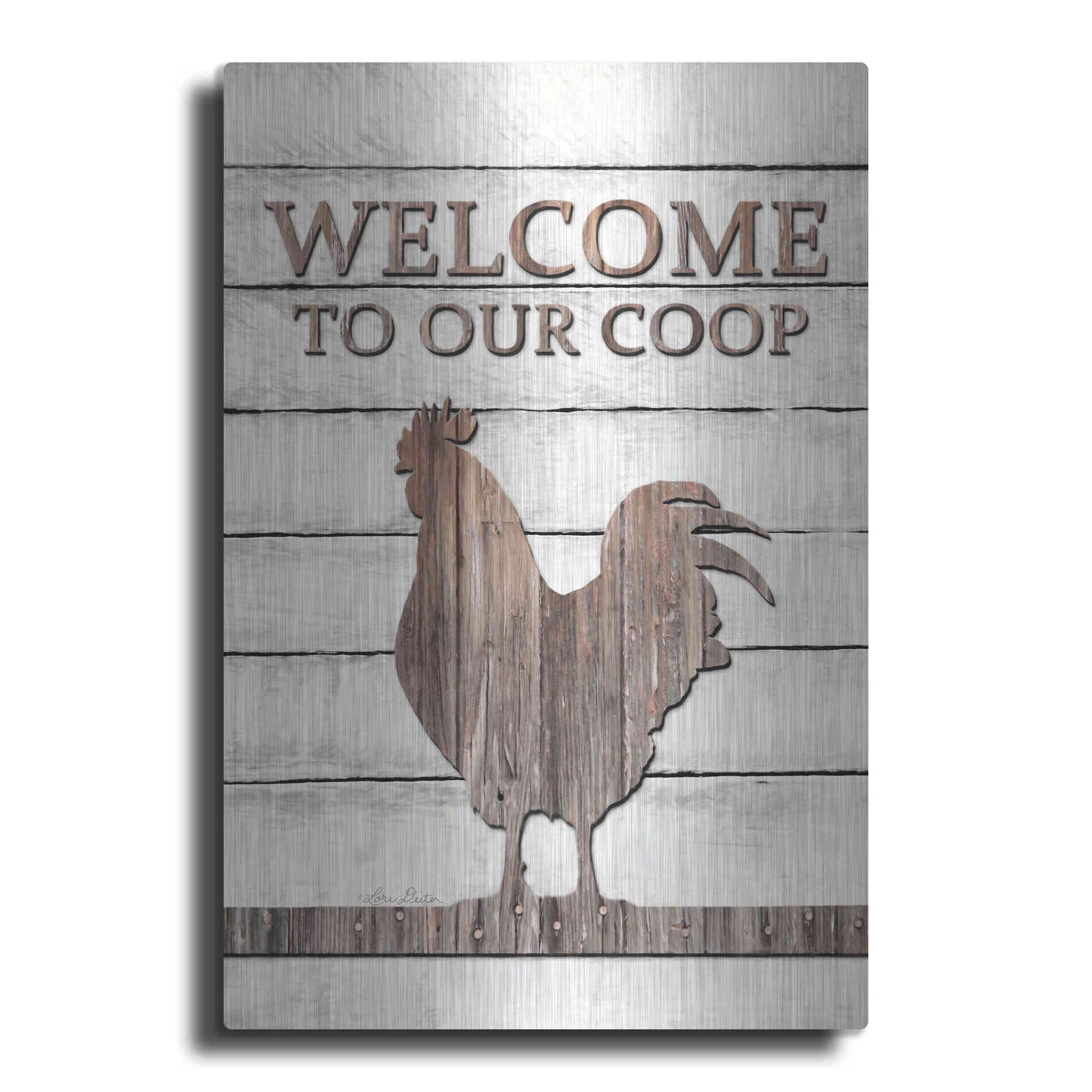 Luxe Metal Art 'Welcome to Our Coop' by Lori Deiter, Metal Wall Art