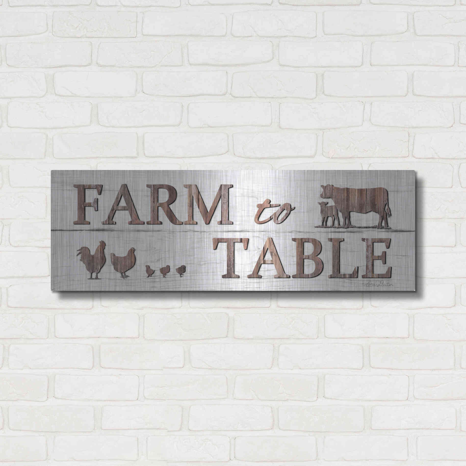 Luxe Metal Art 'Farm to Table' by Lori Deiter, Metal Wall Art,36x12