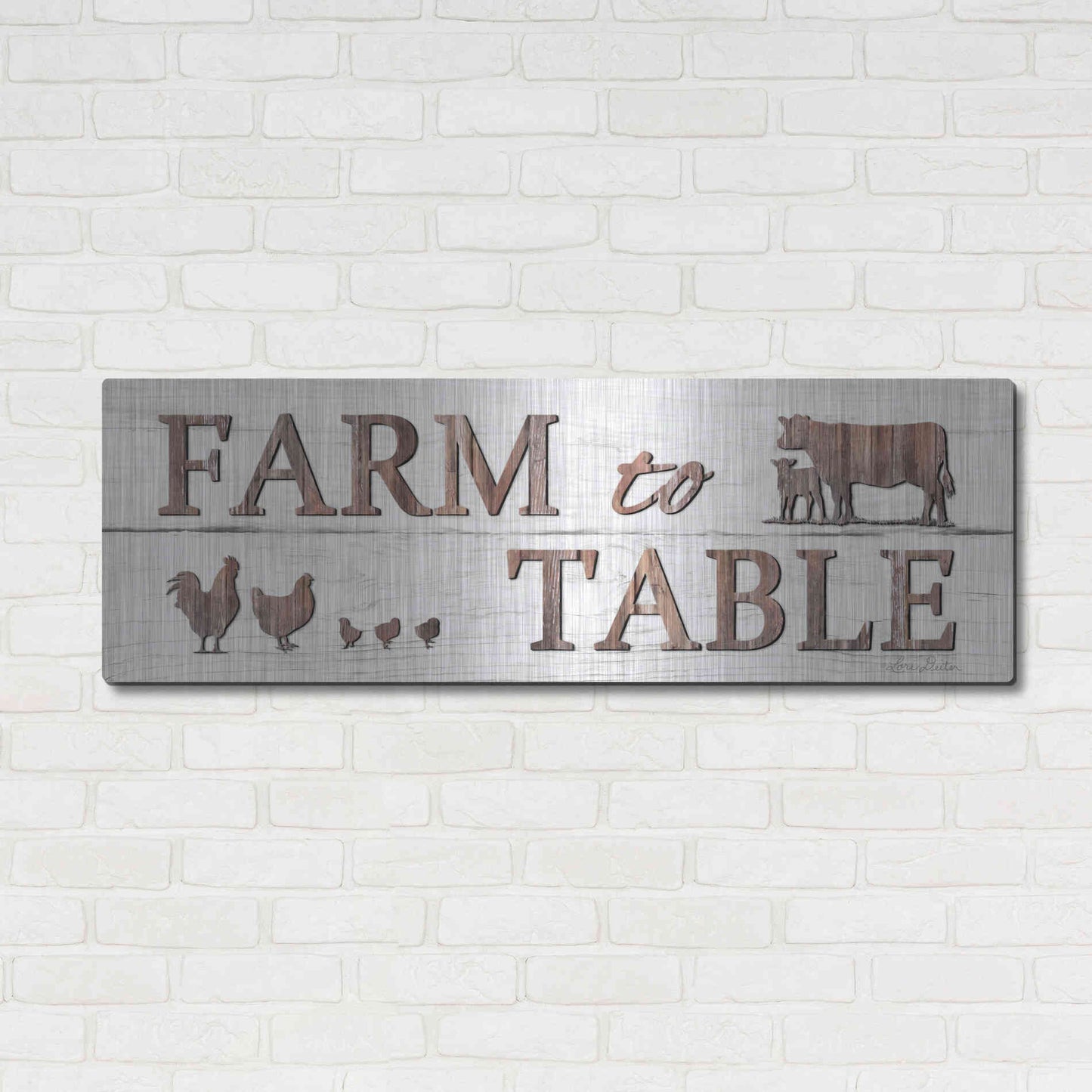 Luxe Metal Art 'Farm to Table' by Lori Deiter, Metal Wall Art,48x16