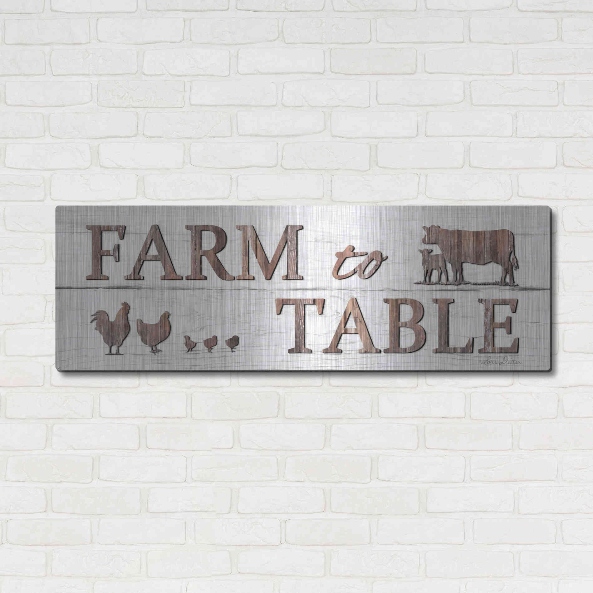 Luxe Metal Art 'Farm to Table' by Lori Deiter, Metal Wall Art,48x16