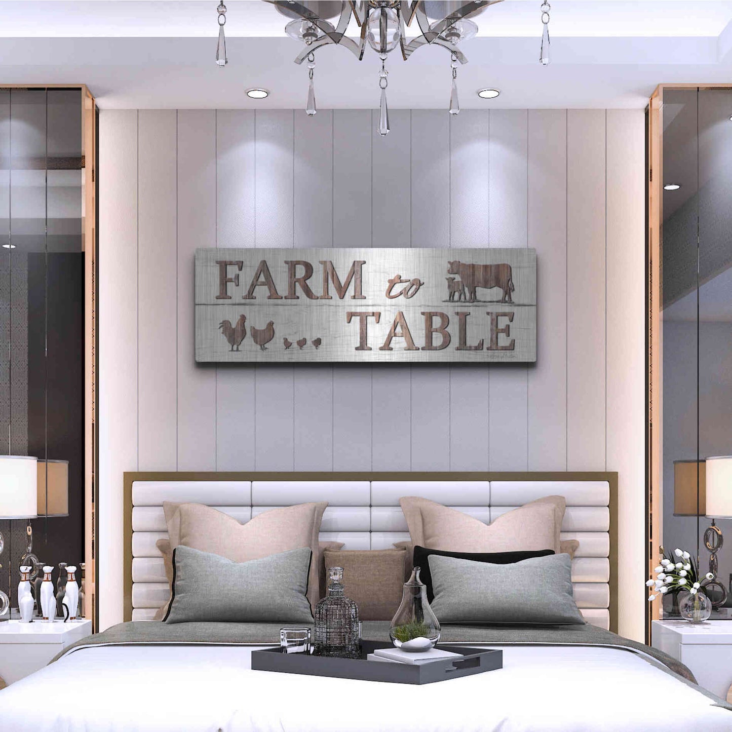 Luxe Metal Art 'Farm to Table' by Lori Deiter, Metal Wall Art,48x16
