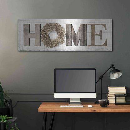 Luxe Metal Art 'Home in Beige' by Lori Deiter, Metal Wall Art,48x16
