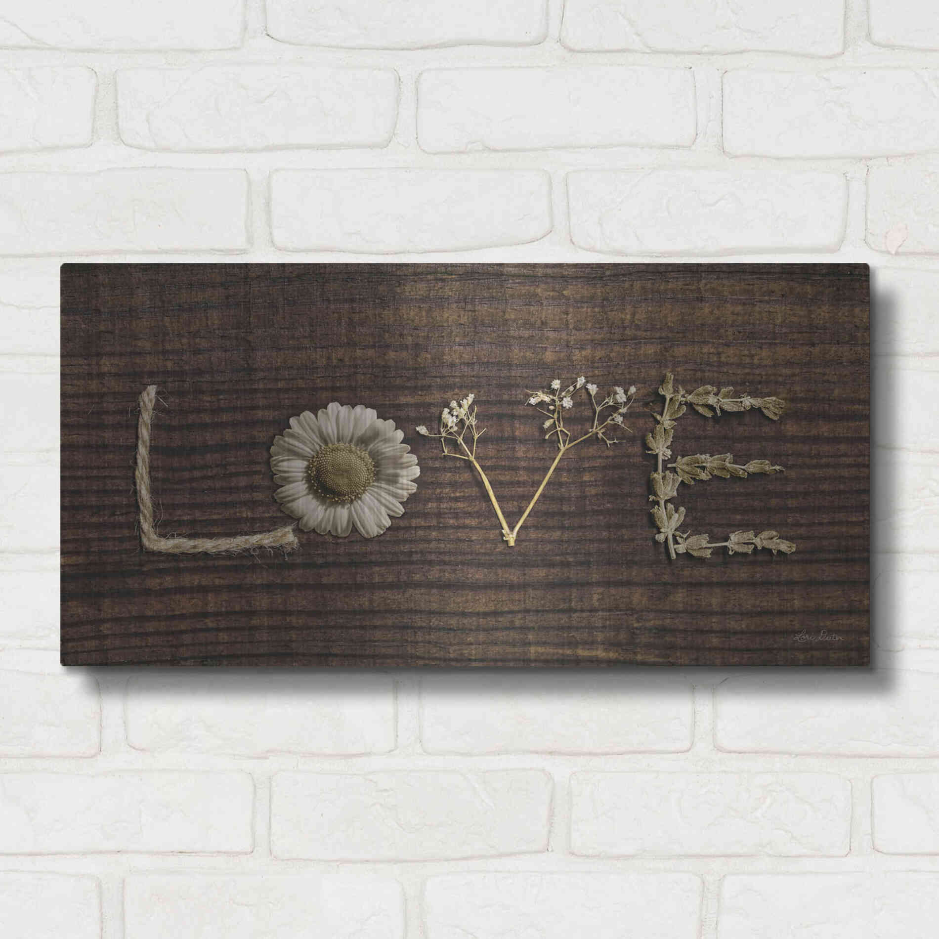 Luxe Metal Art 'Love is All You Need' by Lori Deiter, Metal Wall Art,24x12