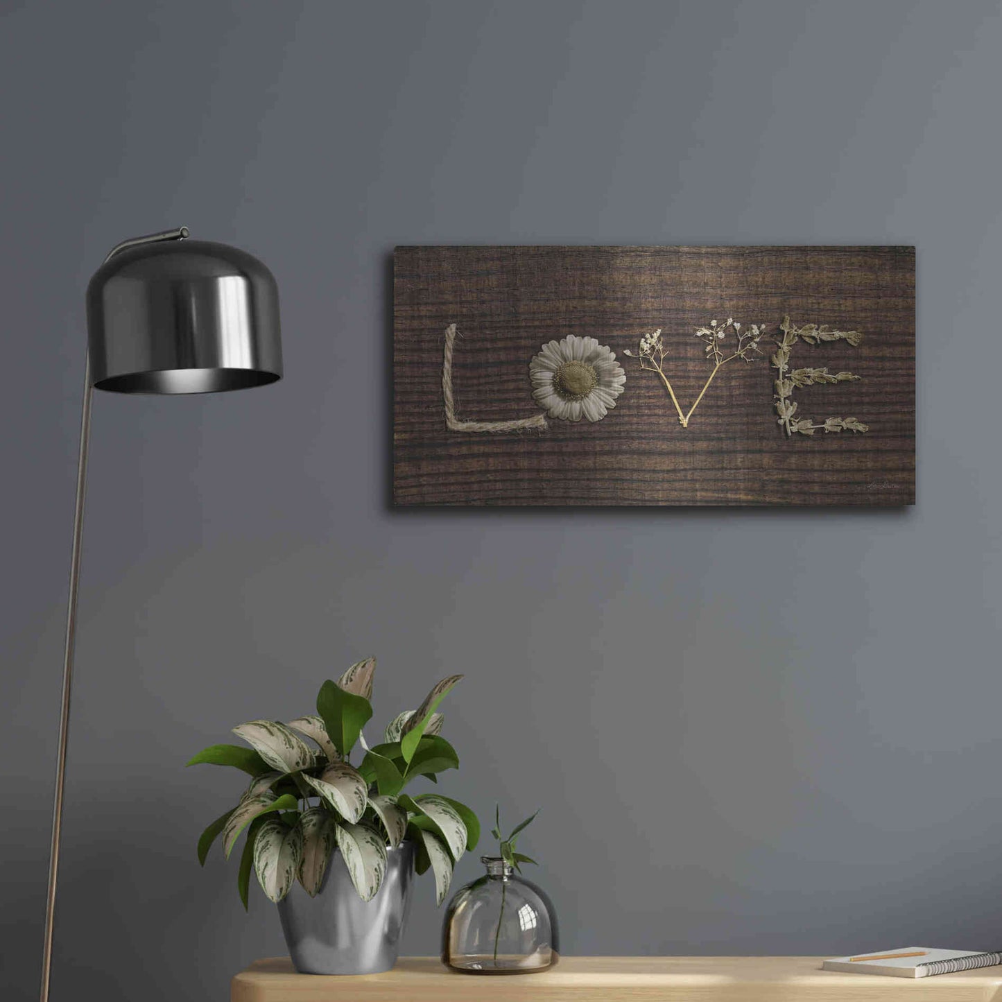 Luxe Metal Art 'Love is All You Need' by Lori Deiter, Metal Wall Art,24x12