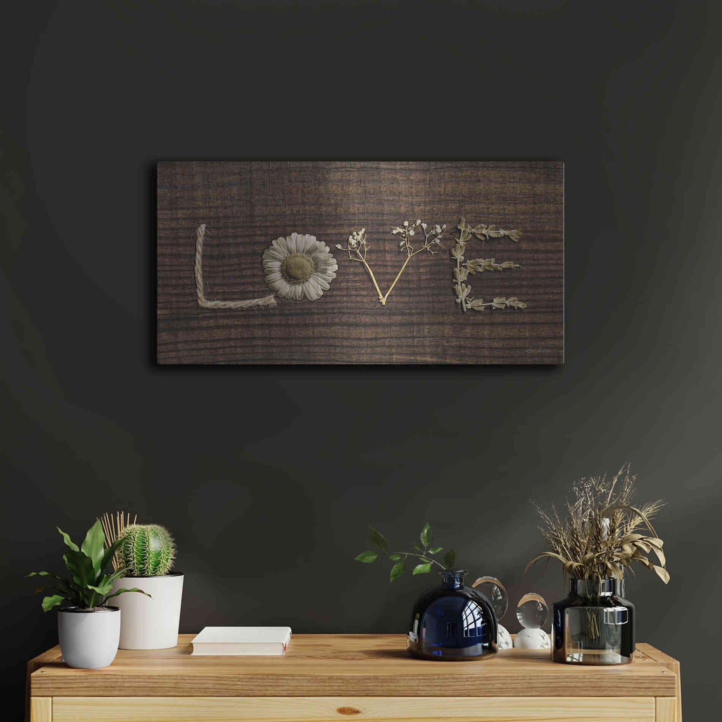 Luxe Metal Art 'Love is All You Need' by Lori Deiter, Metal Wall Art,24x12