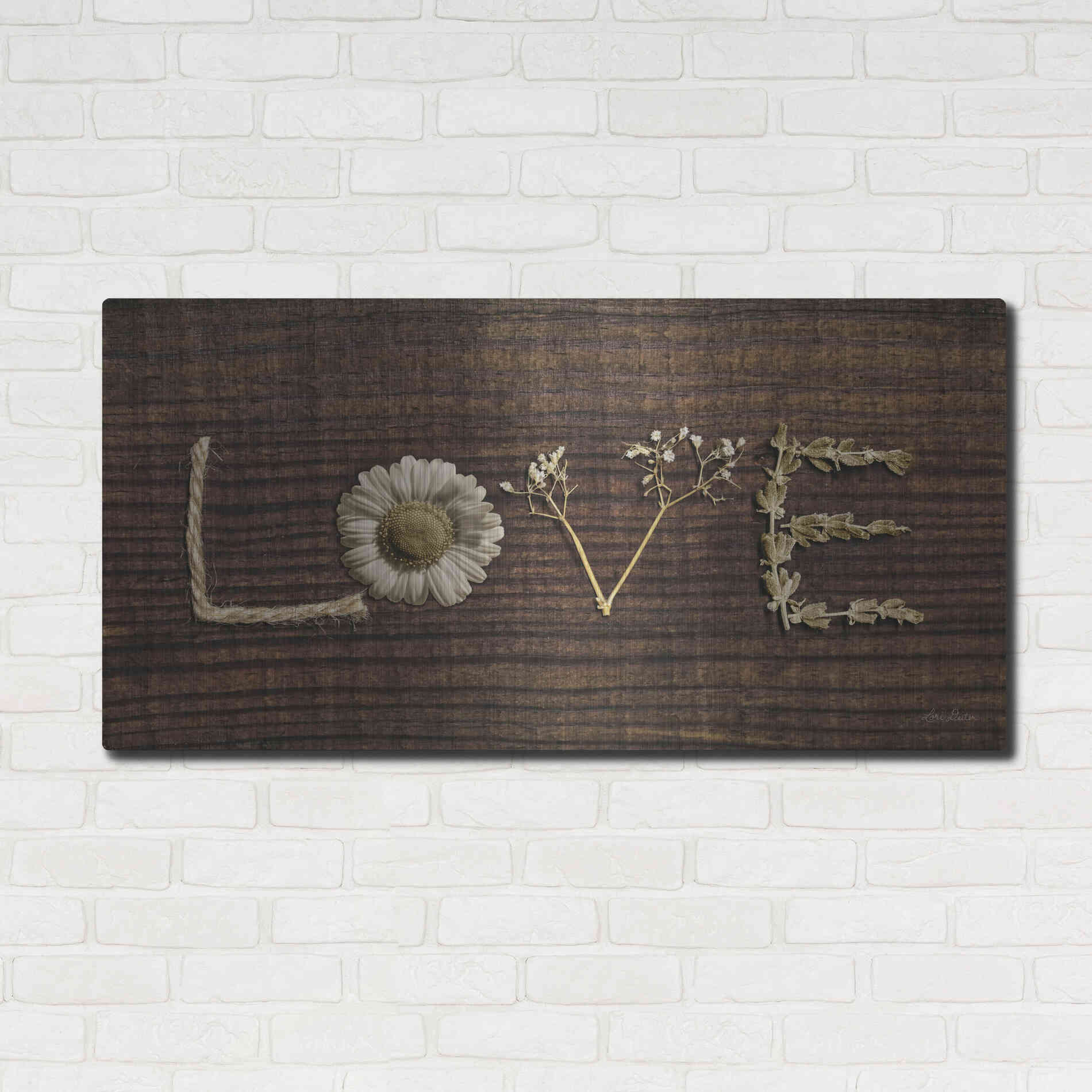 Luxe Metal Art 'Love is All You Need' by Lori Deiter, Metal Wall Art,48x24