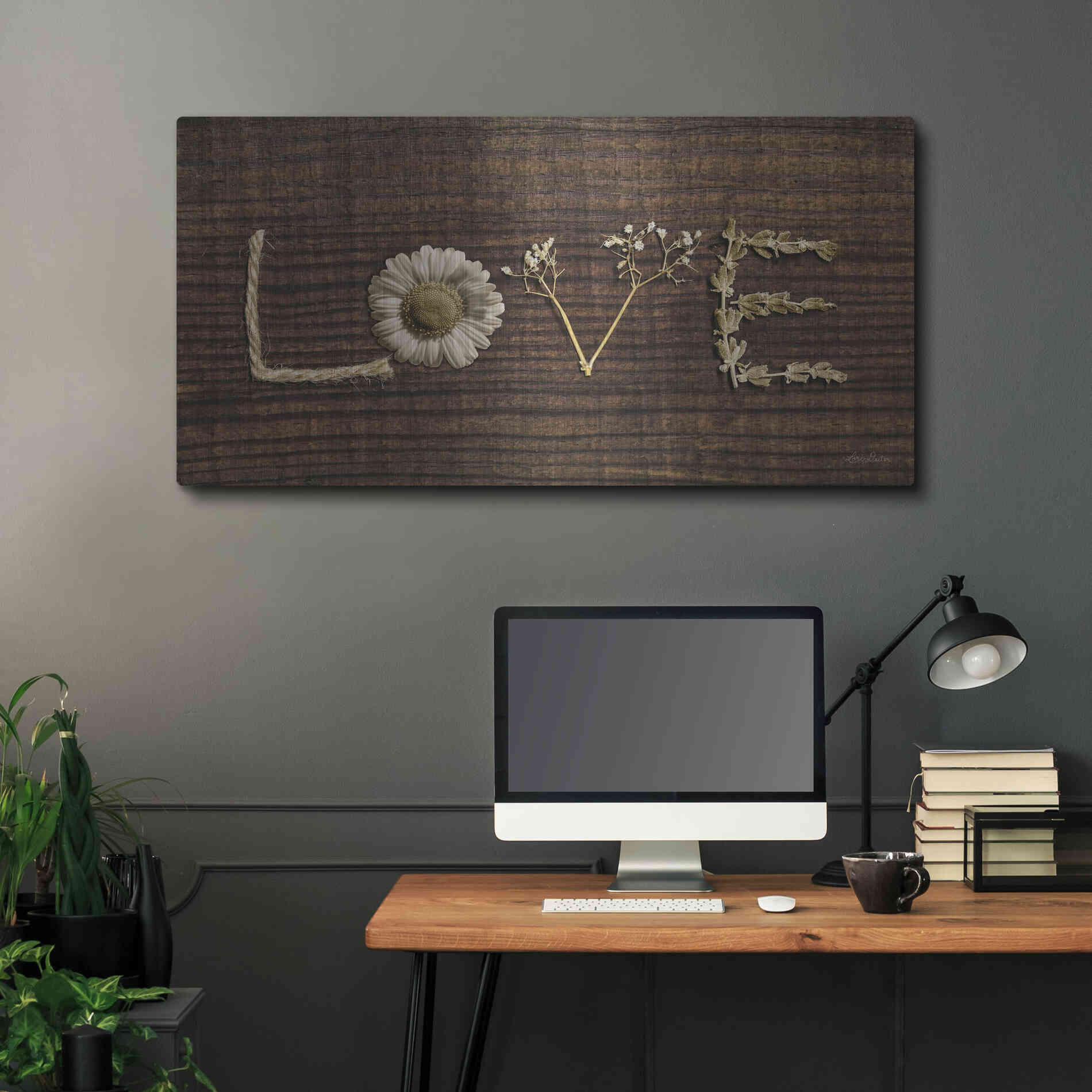 Luxe Metal Art 'Love is All You Need' by Lori Deiter, Metal Wall Art,48x24