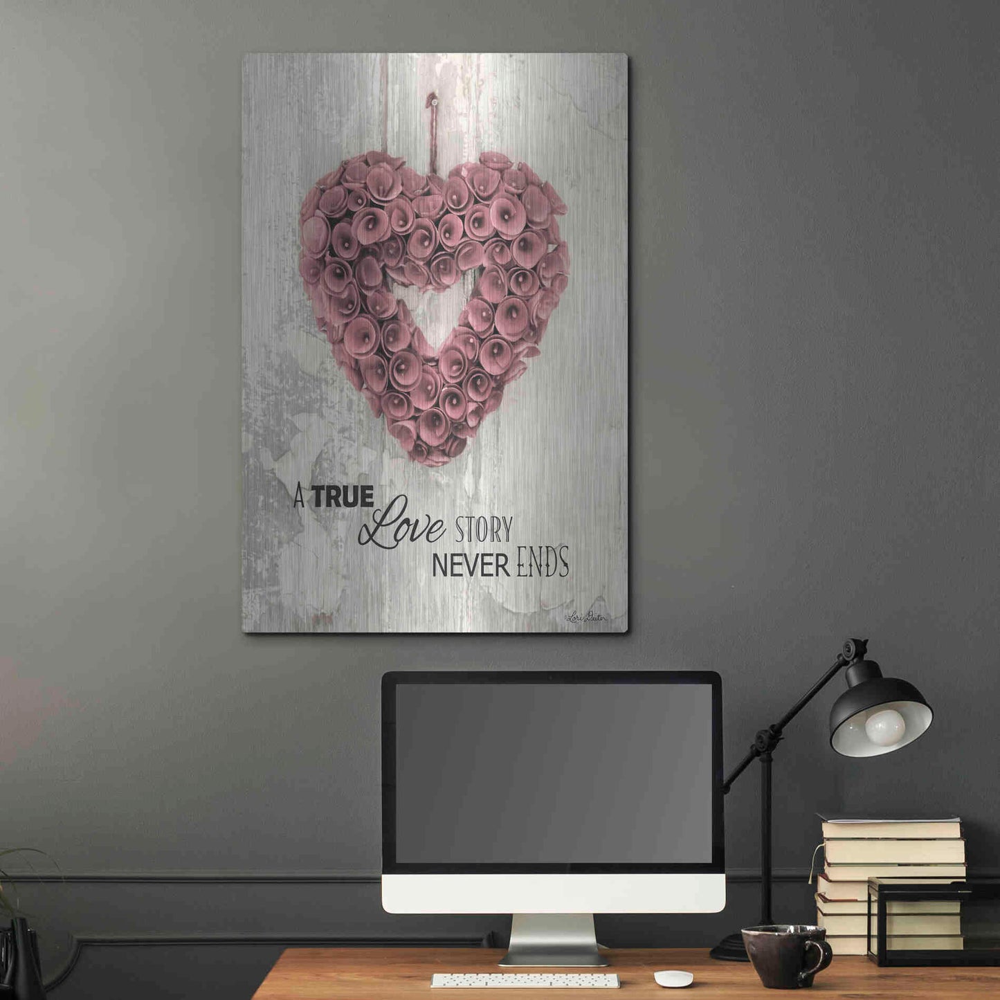 Luxe Metal Art 'A True Love Story' by Lori Deiter, Metal Wall Art,24x36