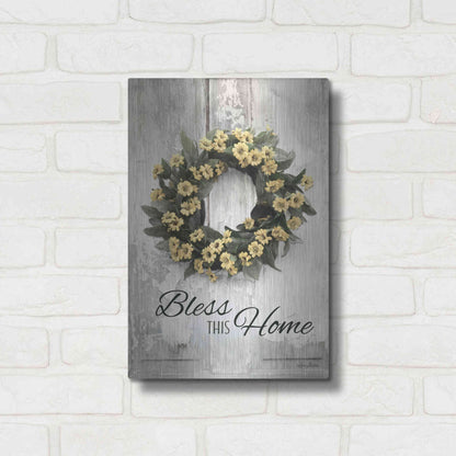 Luxe Metal Art 'Bless This Home' by Lori Deiter, Metal Wall Art,12x16