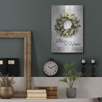 Luxe Metal Art 'Bless This Home' by Lori Deiter, Metal Wall Art,12x16