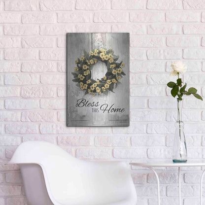Luxe Metal Art 'Bless This Home' by Lori Deiter, Metal Wall Art,16x24