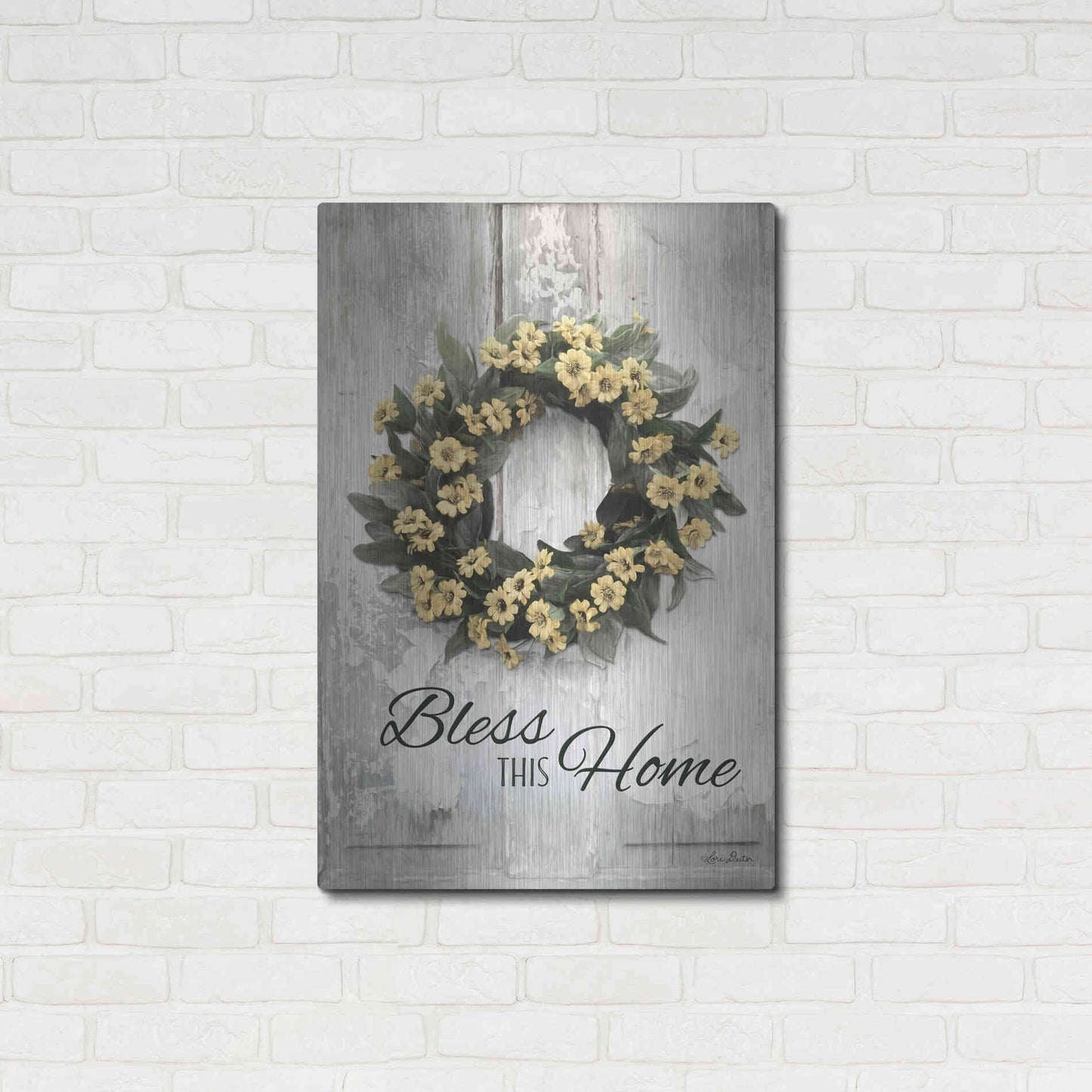 Luxe Metal Art 'Bless This Home' by Lori Deiter, Metal Wall Art,24x36