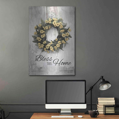 Luxe Metal Art 'Bless This Home' by Lori Deiter, Metal Wall Art,24x36
