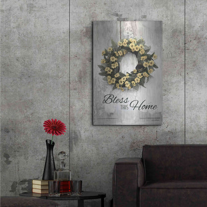 Luxe Metal Art 'Bless This Home' by Lori Deiter, Metal Wall Art,24x36