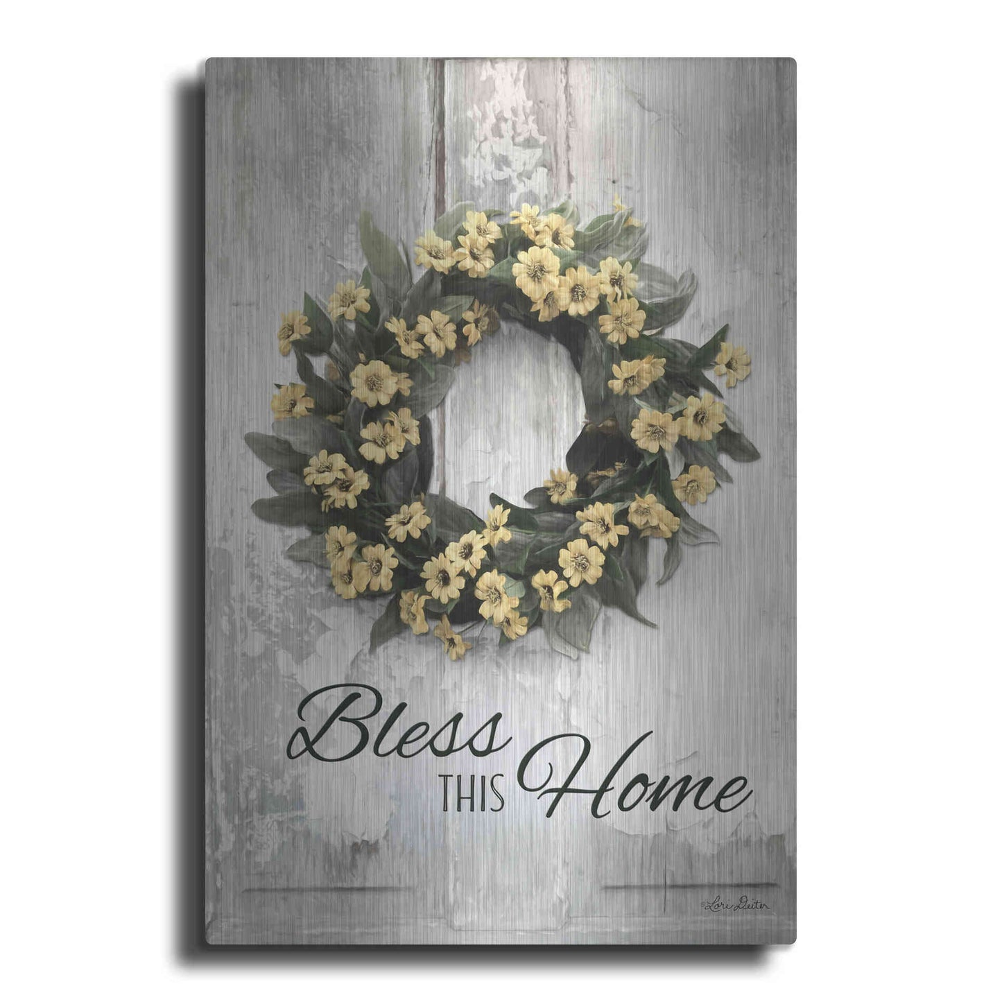 Luxe Metal Art 'Bless This Home' by Lori Deiter, Metal Wall Art
