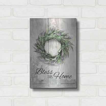 Luxe Metal Art 'Bless This Home - Lavender' by Lori Deiter, Metal Wall Art,12x16