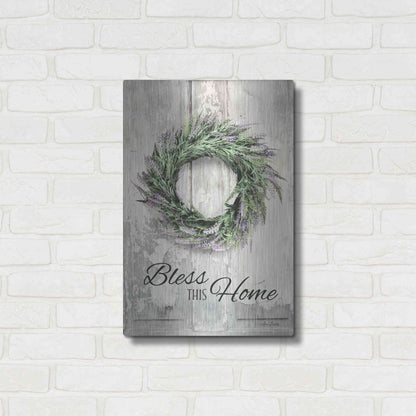 Luxe Metal Art 'Bless This Home - Lavender' by Lori Deiter, Metal Wall Art,16x24