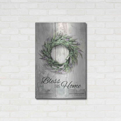 Luxe Metal Art 'Bless This Home - Lavender' by Lori Deiter, Metal Wall Art,24x36
