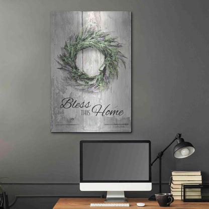 Luxe Metal Art 'Bless This Home - Lavender' by Lori Deiter, Metal Wall Art,24x36