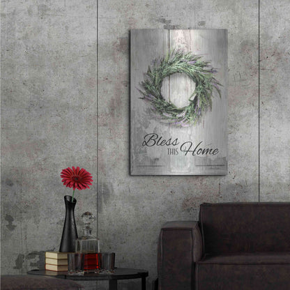 Luxe Metal Art 'Bless This Home - Lavender' by Lori Deiter, Metal Wall Art,24x36