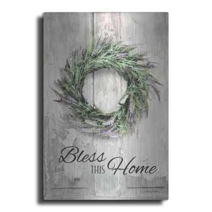 Luxe Metal Art 'Bless This Home - Lavender' by Lori Deiter, Metal Wall Art