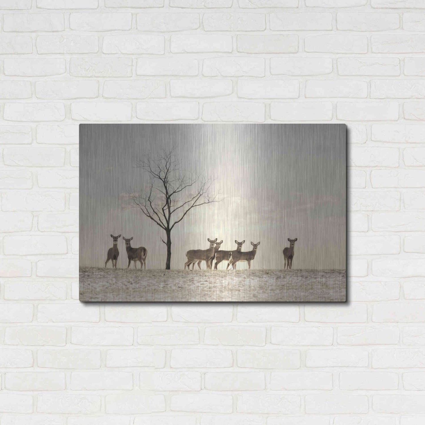 Luxe Metal Art 'Doe a Deer' by Lori Deiter, Metal Wall Art,36x24